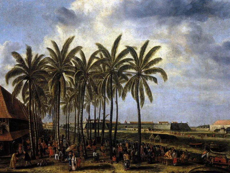 1628-Andries Beeckman - Il castello di Batavia, visto da Kali Besar West